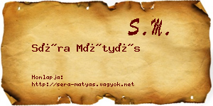 Séra Mátyás névjegykártya